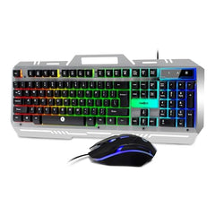 Frontech Cyber Ninja Wired Gaming Keyboard and Mouse Combo, Metal Base Keyboard with RGB Backlit Key, RGB Optical Mouse with 6 Buttons & 2400 DPI, USB Plug & Play, 1 Year Warranty (KB-0039P)
