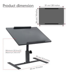 ISOMARS Multipurpose Laptop Table Desk & Height Adjustable Bed Table for Work from Home & Online Classes (White)