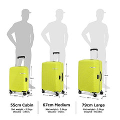 American Tourister Liftoff+ with TSA Lock & 8 Wheel, 3Pc Set (Small +Medium +Large) Hard PP Check-in Suitcase for Travel/Trolley Bag for Travel/Travel Bag with Double Wheel - Spa Blue