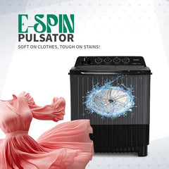 SHARP 9.0 kg, 5 star, Semi-Automatic Top Loading Washing Machine with HydroBlast Wash, Quadroniq Pulsator, 1300 RPM (ES-SD90NB-PR, Ruby Red, Pure Wave)