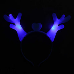 SYGA LED Flashing Light Up Antler Pattern Crowns Headband Hair Band Headdress for Party Decoration Party Caps(Blue)
