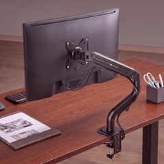 ARTIKEL Monitor Desk Mount Adjustable Spring Assisted Monitor Arm VESA Mount with C Clamp Grommet Mounting Base Computer Monitor Stand (Curve, Single.)