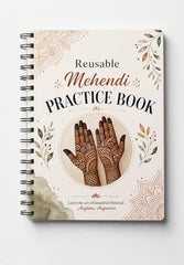 Mehndi & Henna Practice Book Durable Reusable 16-Pages (Front-Back) for 11,000+ Uses | Ideal for Beginners, Bridal & Professional Designs