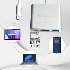 ZEBRONICS 180HB USB HUB, 3 Ports, USB 3.0, Transfer Speeds Upto 5 Gbps, Lightweight Design, Multi OS Compatible, Plug and Play