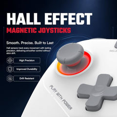 EvoFox Elite S Advanced Wired Gaming Controller for PC, 1000Hz Polling Rate, Hall Effect Joysticks, Programmable Macro Buttons, Sniper Mode & Turbo Mode, Dual Vibration, RGB Lighting, 1.8m Cable, Grey