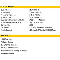 Ant Esports GS150 Computer Speakers, 2.0CH PC Speakers, in-line Volume Control, 6W USB Powered Stereo Desktop Speakers with 3.5mm AUX for PC/Laptop/Projector/Tablet/Cellphone