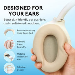 Edifier Wh700Nb Active Noise Cancelling Headphones - 68H Playtime - Ai Call Noise Cancellation - Dual Device Connection - Lightweight & Foldable Design - Fast Charge - Bluetooth 5.3 - Ivory - On Ear