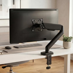 Green Soul Single Monitor Gas Spring Stand|Fits 13-32" Screen|9Kg Weight Capacity|Height Adjustable Desk Mount, VESA Plate, Grommet & C-Clamp Base|Monitor Riser for Desk|Tilt, Swivel & Rotation|Black