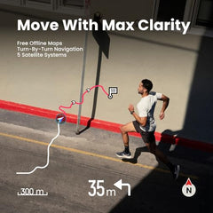 Amazfit Bip Max 50mm Smartwatch, 2.07" AMOLED Display, 20 Days of Battery, GPS, 4GB Storage, Offline Maps, Fitness Tracker, Hybrid Training, 150+ Sports, HYROX Mode, 5 ATM for Android & iPhone, Blue