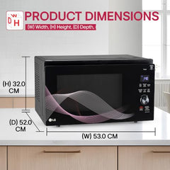 LG 32 L, Convertible Microwave Oven with Air Fry, Charcoal Lighting Heater, Wi-Fi Enabled (MJEN326UHWF, Black, Motorised Rotisserie, 60 Air Fry Recipe, 40 Scan to Cook Recipes & 431 Auto Cook Menu)