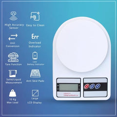 VISBY INDIA Kitchen Weight Machine 10Kg,1 Year Warranty, Digital Scale with LCD Display 2 Battery, Scale for Home Baking, Cooking & Balance Gym Diet. Weighing Machine with capacity 10Kg, Model- SF400