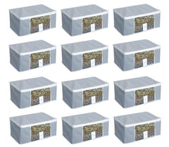 Homestrap set of 6 Foldable Saree Covers/Clothes Storage Bag/Wardrobe Organizer With Transparent Window And Zip For Lehenga, Suit, Dress,& Accessories (Grey)(Featured on Shark Tank), Polypropylene