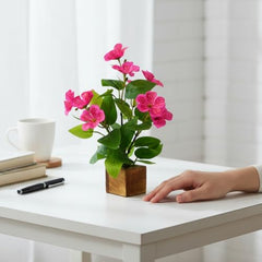 fancymart Artificial Flower Plant Home Décor with Small Size Pot | Pack of 2 | Plant Hanging for Home Decor | Office Decor (DESIGN-01)
