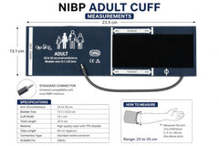 DIYAS NIBP Adult Blood Cuff All Multipara monitors and all BP monitors compatible BP cuff/NIBP Cuff for adult 25-35 Cm