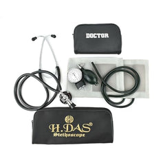 Dishan Manual Aneroid Doctor D Blood Pressure Monitor with Adult Cuff & H.das Double Stethoscope – Standard Adult Size BP Machine for Home, Doctor & Clinical Use