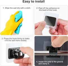 Shivstor 15 Pack Self Adhesive WallHook Heavy DutyHook for Hanging Without Drilling Transparent Nail Free StickyHook Strong Wall Hanger Set of 15 FlowerHook for Kitchen Bathroom Home Storage