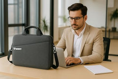 Bennett™ Mystic Unisex Adult Men's Laptop Bag 15.6 inch Side Shoulder Briefcase Satchel Messenger Business Bags for Men & Women Front Pocket for Laptop Accessories - Black (6 Month Warranty)