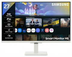 Samsung 27" M5 Smart Monitor with Smart TV Experience (Smartchoice) |FHD 1920 x 1080| Screen Mirroring | IPS Pane l TV Plus| Speakers | Adaptive Sound | Wi-Fi | HDMI |Bluetooth| LS27FM500EWXXL | Black