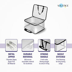 SOLSTICE Pack of 4 Transparent Storage Bag for Saree Covers,Clothes, Lehenga, Blankets, Bedsheets, Toys, Docs|Wardrobe Organizer|Clear Storage Box Bag - Pack of (4), Plastic, 40x32 cm