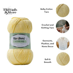 Vardhman Threads Cotone DK Weight Yarn - 51% Cotton 49% Acrylic Blend - 100g Ball 250m Length - Perfect for Knitting Crochet Amigurumi (Turquoise Blue)