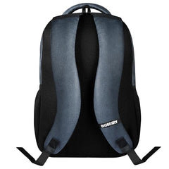 BIGBERRY Rodeo 2.0 Leatherite Faux Leather Laptop Backpack for Men & Women | Water Resistant 2 Compartment Casual Daypack | 15.6 Inch Laptop Bag for Office, College, Travel & Daily Use, Navy Blue