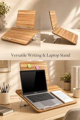 Sunchhaya Acrylic Book Stand for Reading – Clear Adjustable Book Holder with 360° Rotating Base, Foldable Reading Stand for Desk, Cookbook, Tablet & Laptop Stand, Height & Angle Adjustable (R22H)