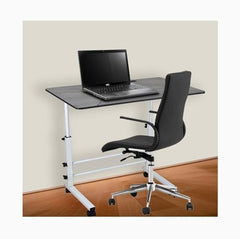 YAJNAS Adjustable Lap Desk with Aluminum Frame, Powder Coated Finish, White, for Study, Work, or Presentations