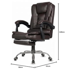 Kepler Brooks Italia Premium Leatherette Office Chair for Work | 3-Years Warranty | Boss Chair for Office, Ergonomic Executive Chair, Cushioned Arms & Seat, Leg Rest, Heavy Duty Metal Base (Black)