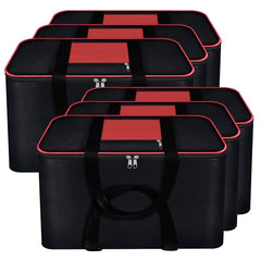 Storite 2 Pack Moisture Proof Nylon Underbed Storage Bag For Clothes Large | (54 x 46 x 28 cm) - BlackRed, Rectangular