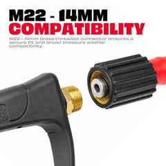 JPT Heavy Duty Universal High Pressure Water Gun | Max. 300 Bar Power | Max. 4350 PSI Pressure | Adjustable Nozzle | Compatible with Most Pressure Washer Brands