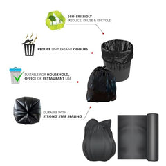 Campfire Compostable Garbage Bag | 150 Pcs | Medium 25 Ltr Capacity 19 x 21 Inches | 25 Bags x 6 Rolls | Daily Waste Solution | Trash Bags with Detachable Drawstrings | For Dry & Wet Waste