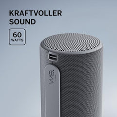We. by Loewe Hear 2 Portable Bluetooth Speaker, 60W Music Power, Deep Bass Subwoofer, 17 Hr Long Battery Life, IPX4 Water Resistant, USB-C Wireless Speaker for Home & Outdoor, Storm Grey