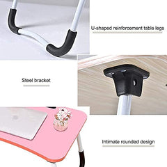 YAJNAS Adjustable Lap Desk with Aluminum Frame, Powder Coated Finish, White, for Study, Work, or Presentations
