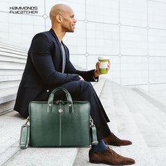 HAMMONDS FLYCATCHER Genuine Leather Office Bag for Men - 15.6 Inch Laptop Bag for Men for Professionals, Business Travelers - Adjustable Straps & Multiple Compartments - 1 Year Warranty - Brown