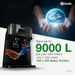 AO Smith Z9 Pro Black RO Water Purifier For Home | Ambient & Instant Hot | Copper + Alkaline Water Filter | 100% RO Purifier with Silver Sheild | 10L Storage