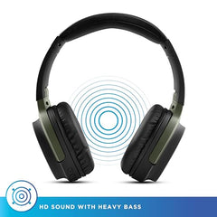 URBN Thump 550 Bluetooth 5.4 Wireless On Ear Headphone | HD Sound | Deep Bass | in-Built Mic | Type-C Charging | Foldable | Aux | Micro SD Card | 1 Year Replacement Warranty (Camo)