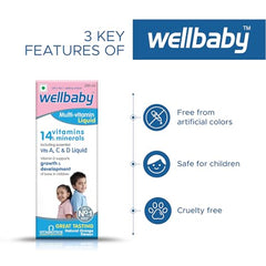 Wellbaby Multivitamin Liquid for Baby (Pack of 3)