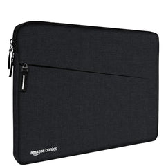 Amazon Basics Laptop Bag Sleeve Case Cover Pouch for Men & Women | 15.6 Inch Laptop/MacBook, Office/College Laptop Bag | Side Handle | Multiple Pockets | Water Repellent | Shock Absorber (Black)