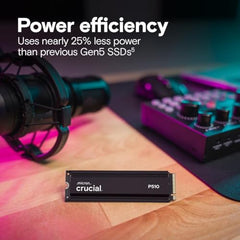 Crucial® P510 2TB PCIe Gen5 NVMe™ 2280 M.2 SSD with heatsink