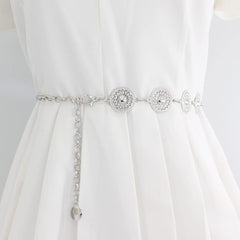 SYGA Adjustable Waist Chain For Women's Metal Chain With Dress Sweater Decorative Waist Chain(Silver)