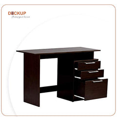 DeckUp Turrano Engineered Wood Study Table and Office Desk (Dark Wenge, Matte Finish)