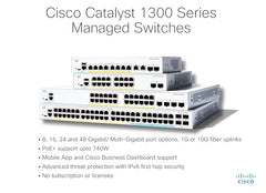 Cisco Business CBS350-24T Managed Switch, 24 Port GE, 4x10G SFP+, Limited Lifetime Protection (CBS350-24T-4X)