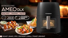 Crompton Ameo Edge 5L Digital Air Fryer, NutriGuard Technology, 10 Preset Menus, Interactive Digital Display, SilentPro Technology, Edge-to-Edge Design,1 Year Warranty (ACGAF-AMEO EDGE 5L)