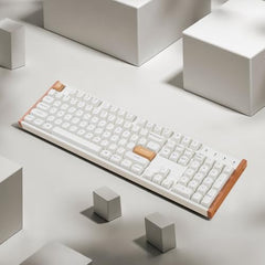 Keychron K10 HE Hall Effect Keyboard Wireless, Magnetic Switch Hot Swappable, Adjustable Actuation Rapid Trigger Mode with Aluminum + Wood Frame, Full-Size Custom RGB for Mac Windows Linux - White