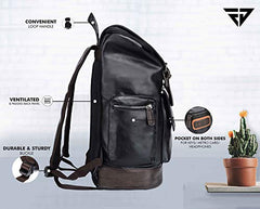 FUR JADEN Vegan Leather Anti Theft Design Casual Laptop Backpack with 15.6 Inch Laptop Pocket