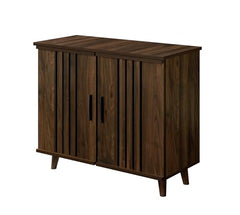 DeckUp Halo 2-Door Shoe Rack (Walnut, Matte Finish)