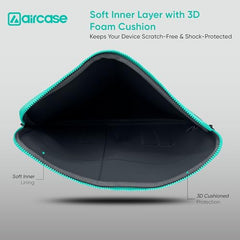 AirCase 6 Pocket Neoprene Laptop Sleeve for 13-15.6 Inch Laptops | Waterproof Laptop Cover Bag | Case with Charger & Accessory Pockets | All Brands & Chromebooks | Grey