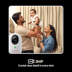 CP PLUS 3MP Smart Wi-Fi CCTV Camera | 360° Pan & Tilt | Press to Call | Motion Tracking | CTC Cyber Secure Tech | Two-Way Talk | IR Night Vision | Alexa & OK Google | CP-E34Q