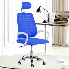 Casa Copenhagen Mesh Mid Back Office/Study/Computer/Revolving/Desk Chair for Work from Home -Metal Base, Height Adjustable Seat - Grey Milange & Black Handle