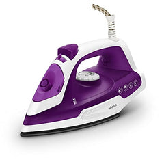Wipro Elato GS 105 Brevia 1300 Watt Steam Iron With 180 Ml Water Tank | Anit-Drip Protection | Anti Bacterial German Weilburger Dual Coated Soleplate| Vertical & Horizontal Steaming| 2 Year Warranty